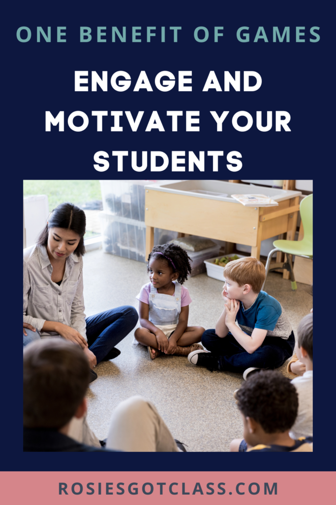 teacher in a classroom with her students in a circle playing a game