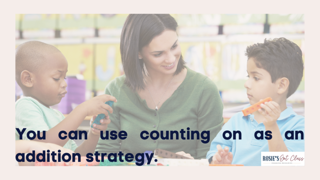 teacher with 2 students who are counting objects