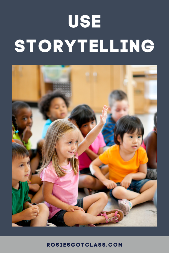 children in a classroom with a girl raising her hand