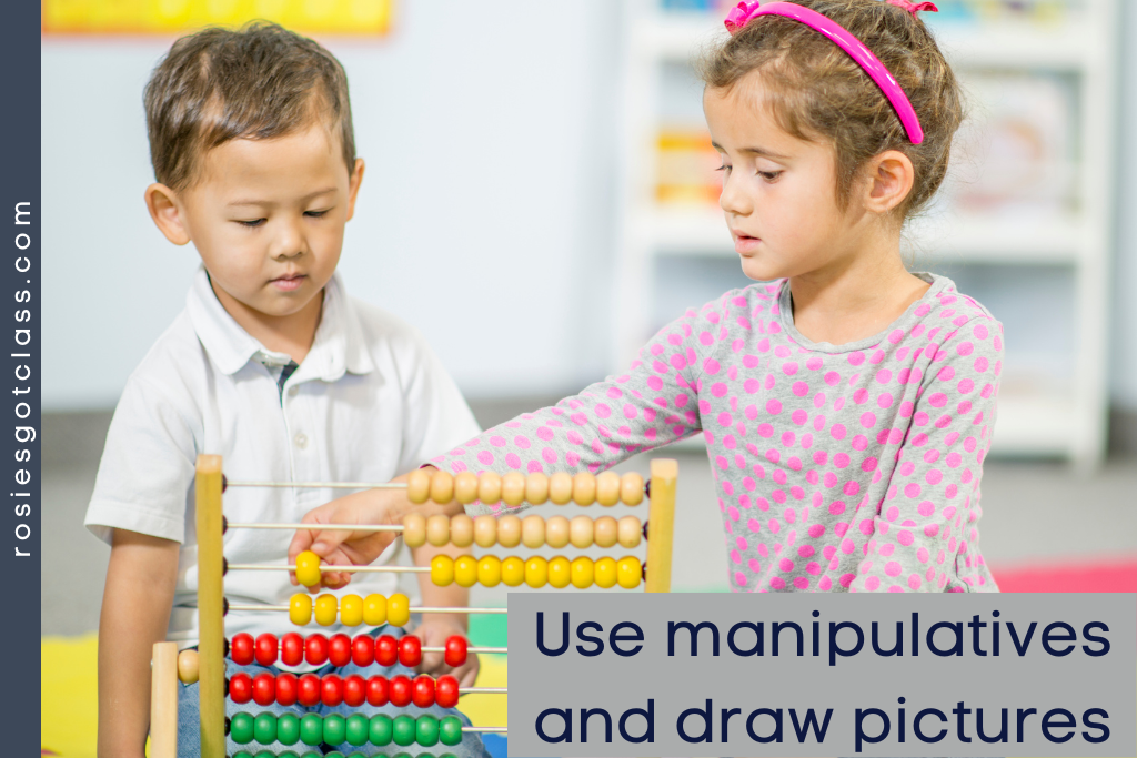 two students working on an abacus