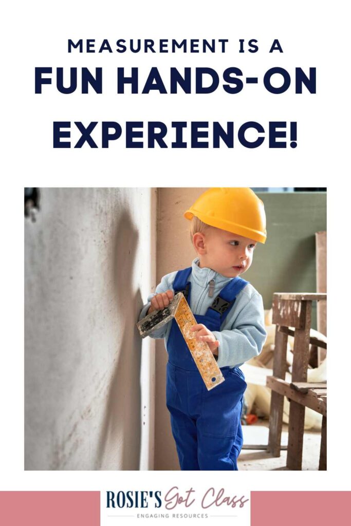 child with a construction hat and a ruler