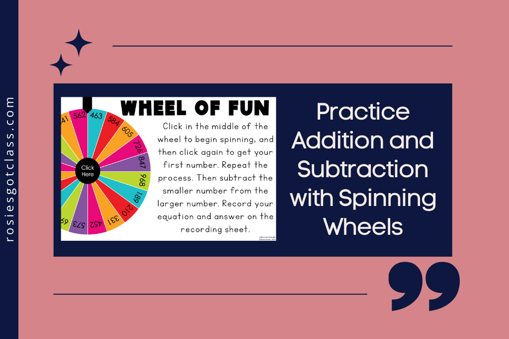 spinning wheel called "Wheel of Fun" with three digit numbers on the wheel