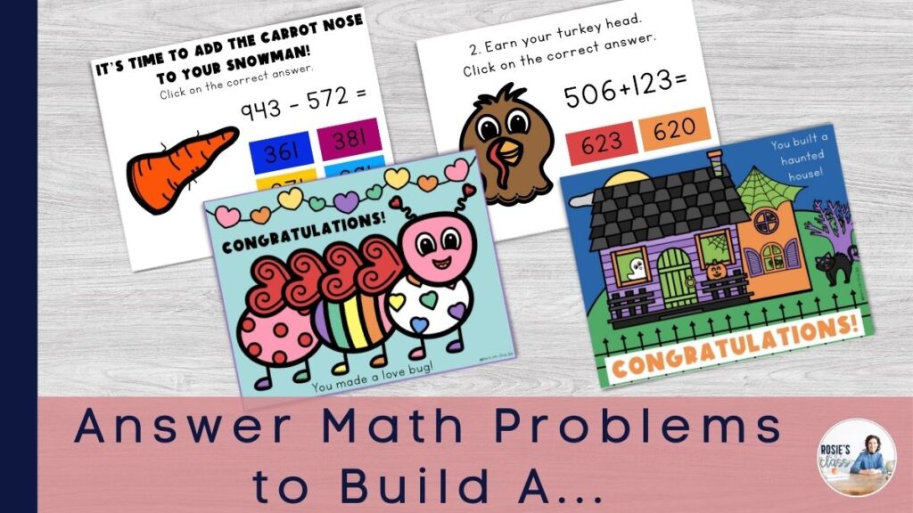 games with math equations to build an object for games for review in the classroom